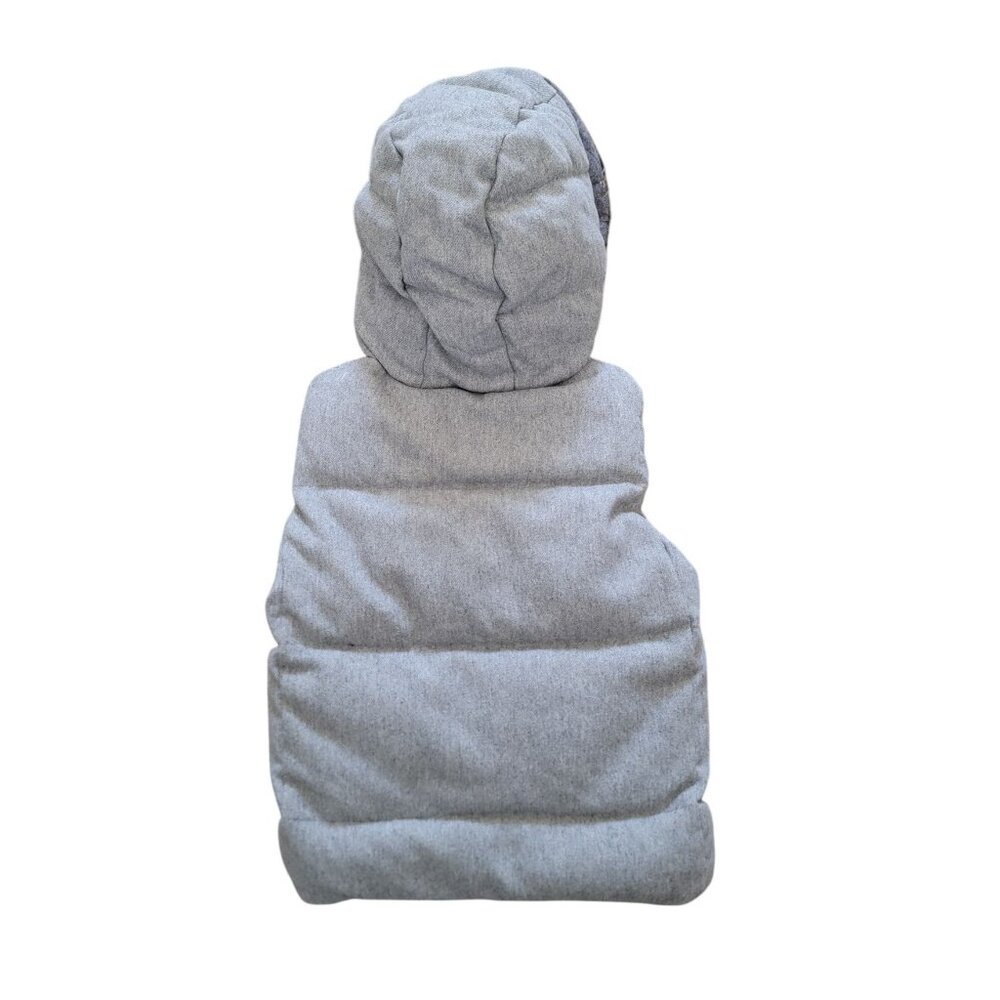 Gap Outdoor Edition Wool Blend Gray Winter Down Puffer Vest w/ Faux Fur Hood S - Picture 2 of 9